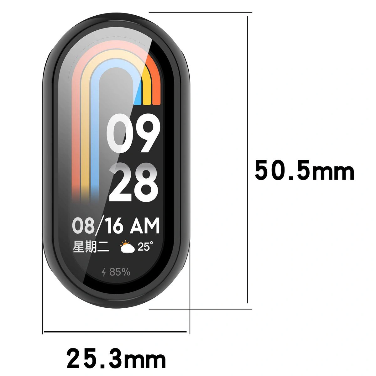 Wymiary etui Bizon Case Watch Adamo do Smart Band 10